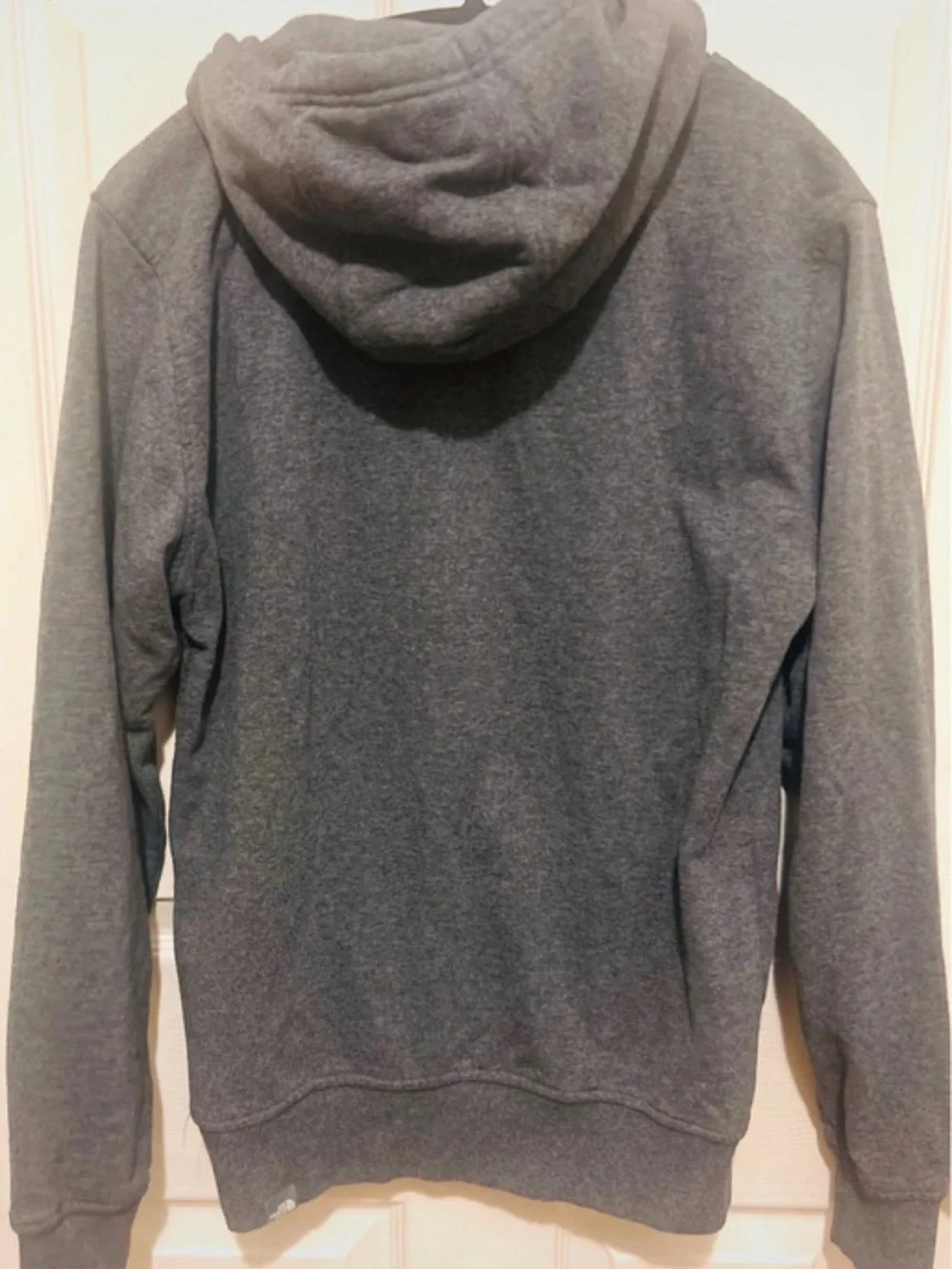 The North Face Men's Zurich Pullover Hoodie in Charcoal Gray with Red Logo